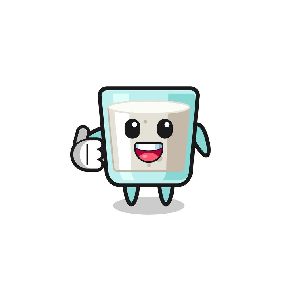 milk mascot doing thumbs up gesture vector