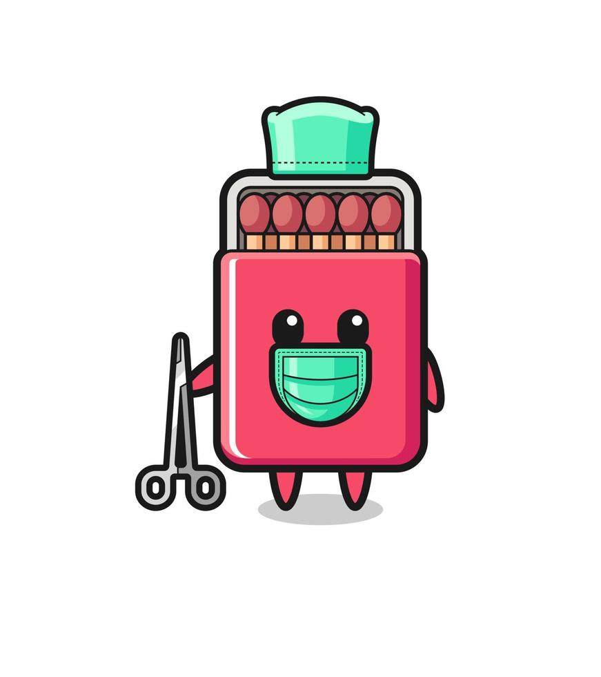 surgeon matches box mascot character vector