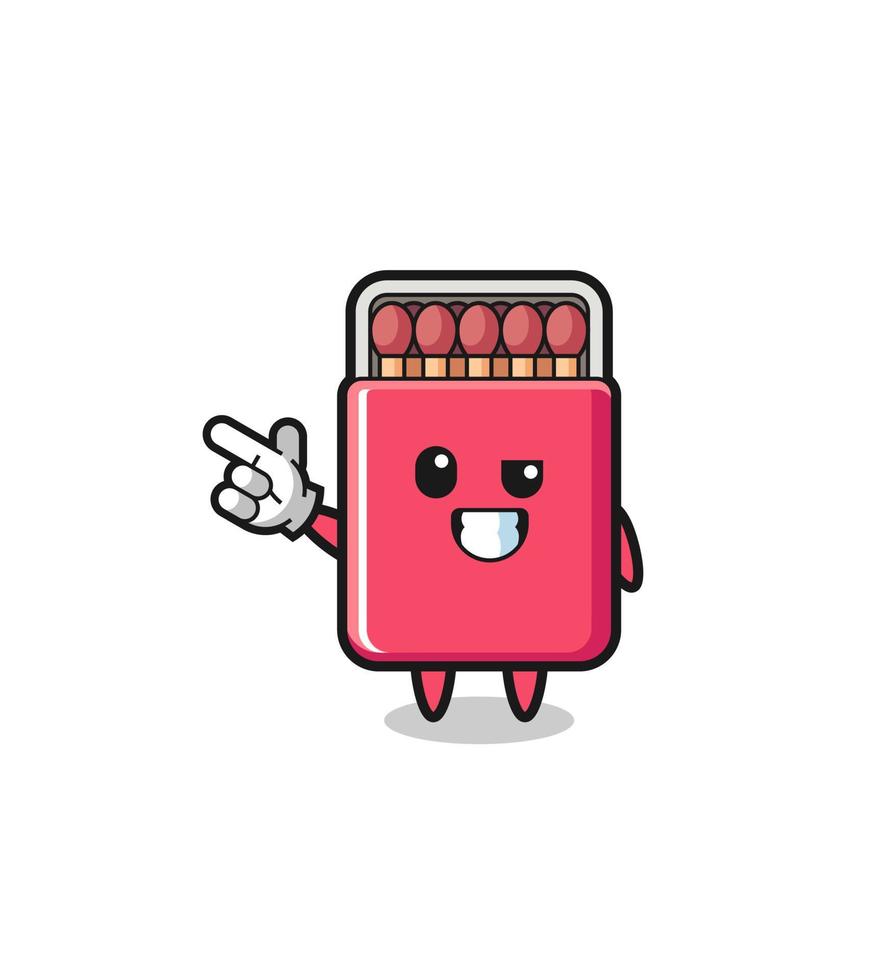 matches box mascot pointing top left vector