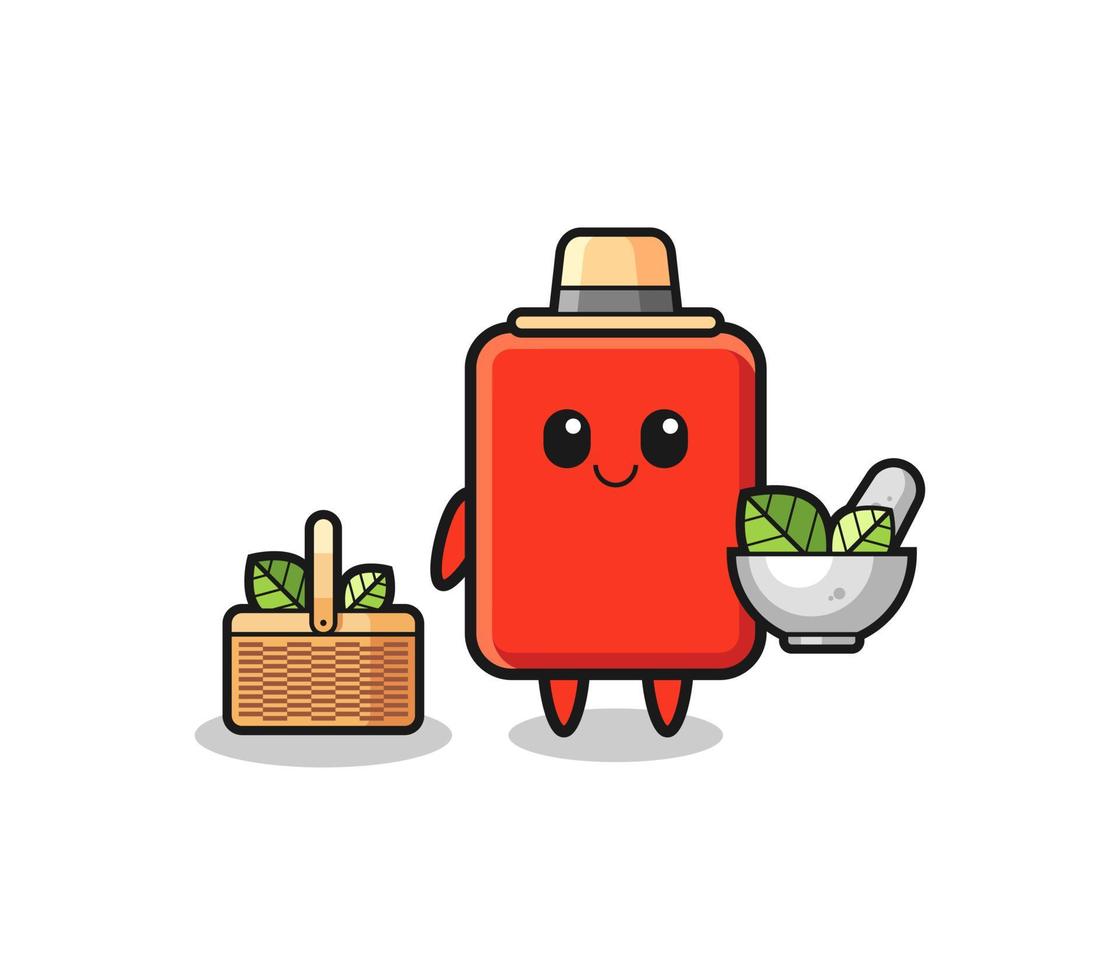 red card herbalist cute cartoon vector