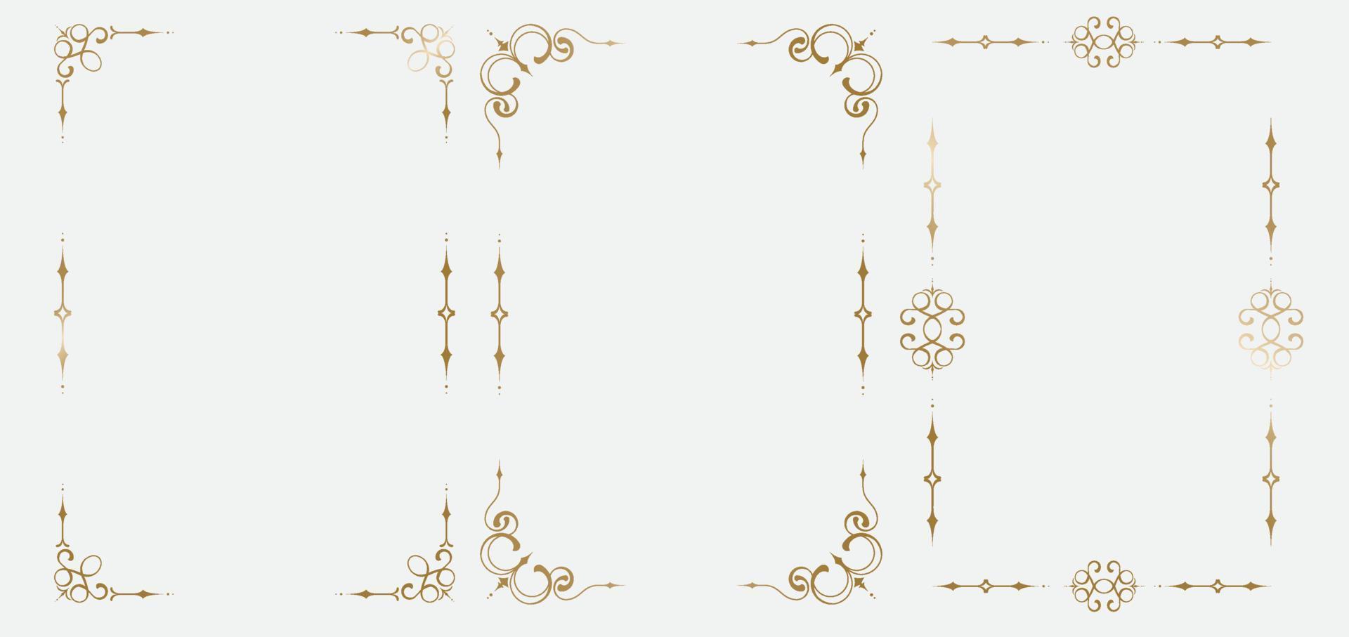 vintage ornament frame elements as wedding invitations, certificates and documents design vector