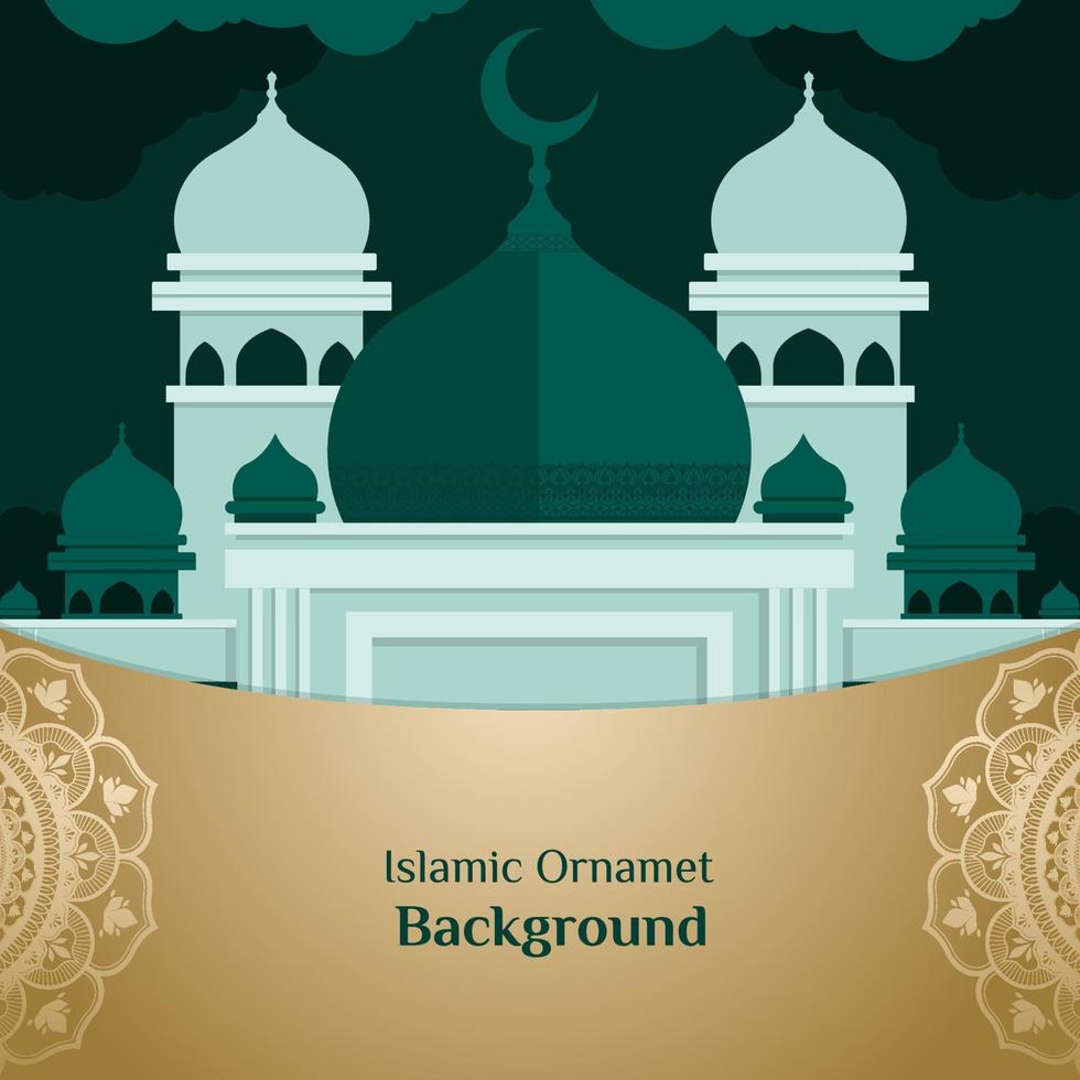 vector greeting design with the theme of the mosque and Islamic ornaments as a big day of Islam