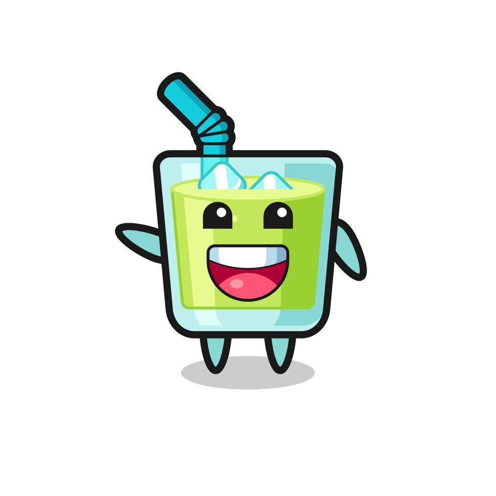 jugo de melón feliz lindo personaje de mascota vector