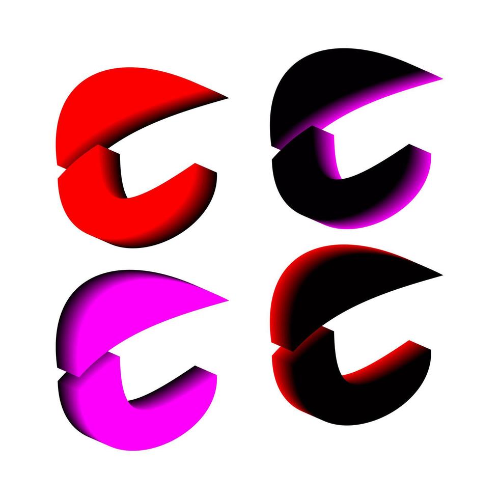 3D letter C logo. Perfect for t-shirts and so on. vector