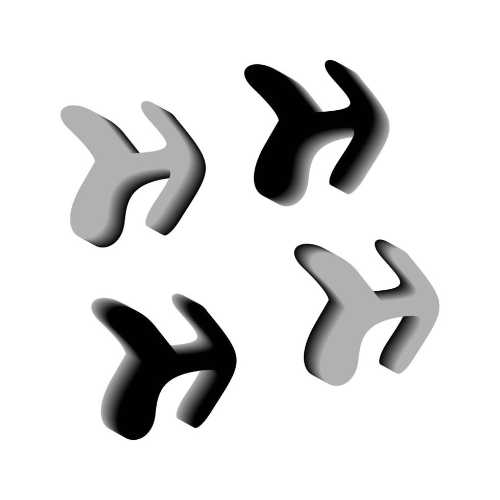 3D letter H logo. Perfect for t-shirts and so on. vector