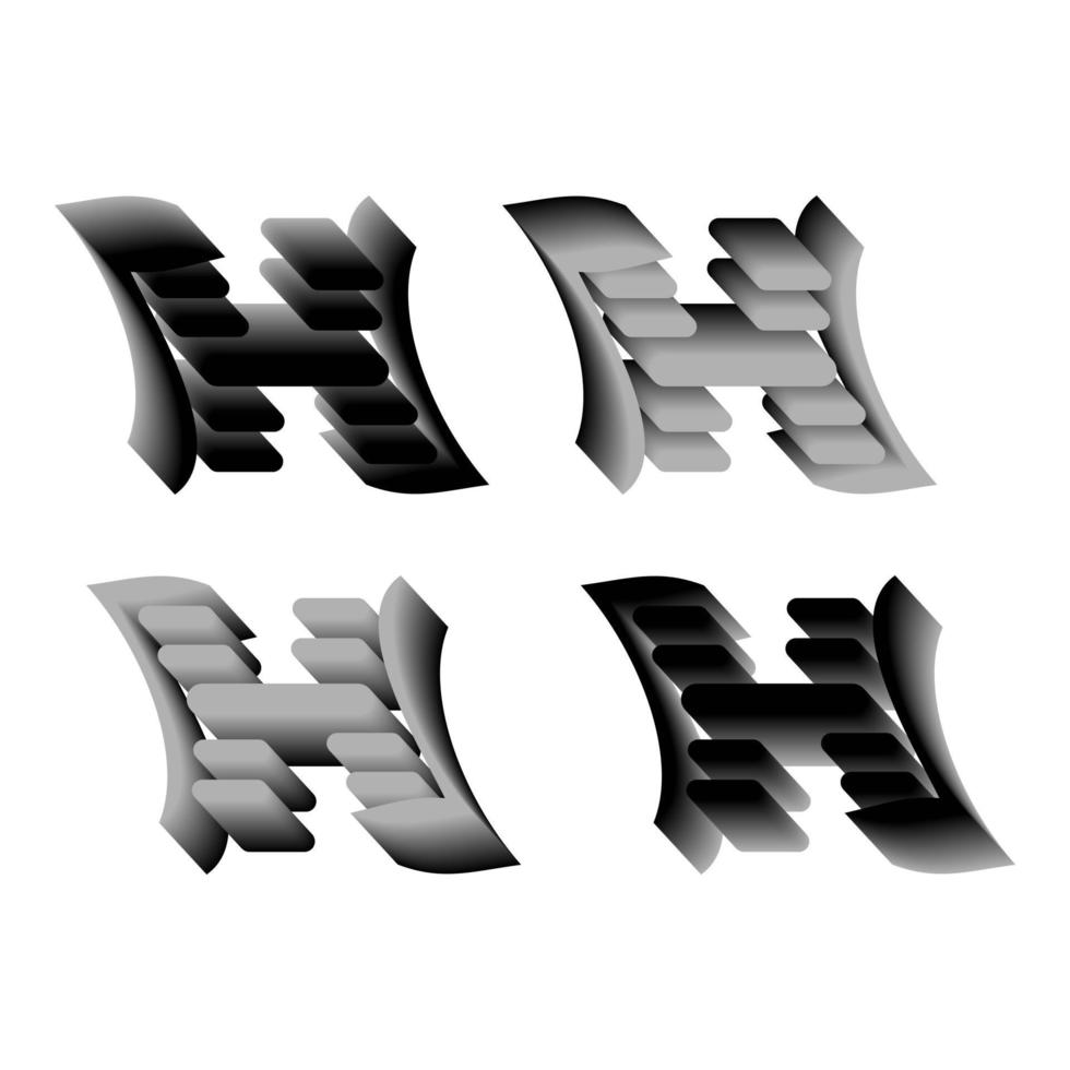 logotipo de la letra h 3d. perfecto para camisetas y así sucesivamente. vector