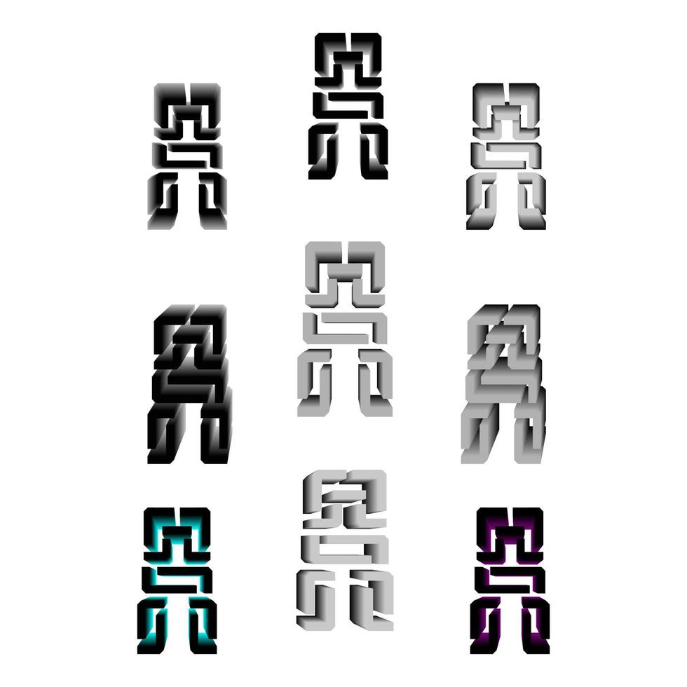 Diseño de logotipo de robot con letra 3d. adecuado para empresas, camisetas, etc. vector