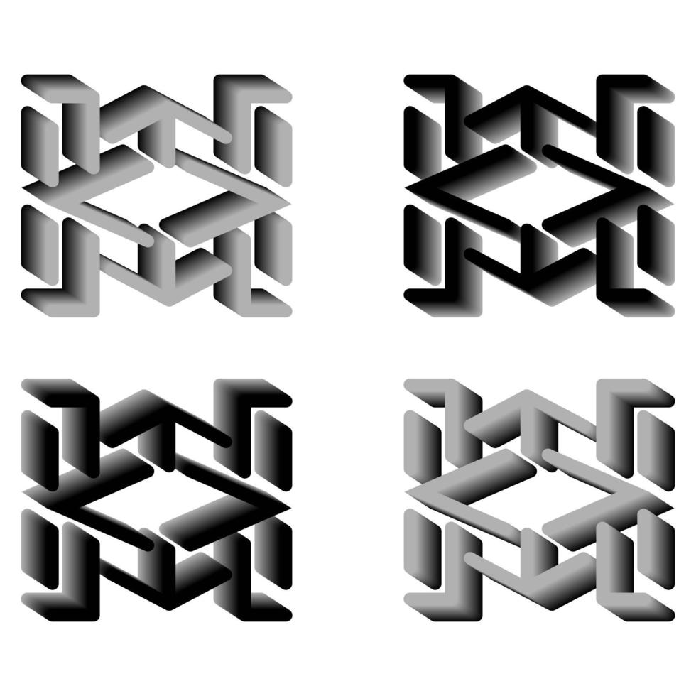 3d abstract logo. Suitable for t-shirts, and so on. vector
