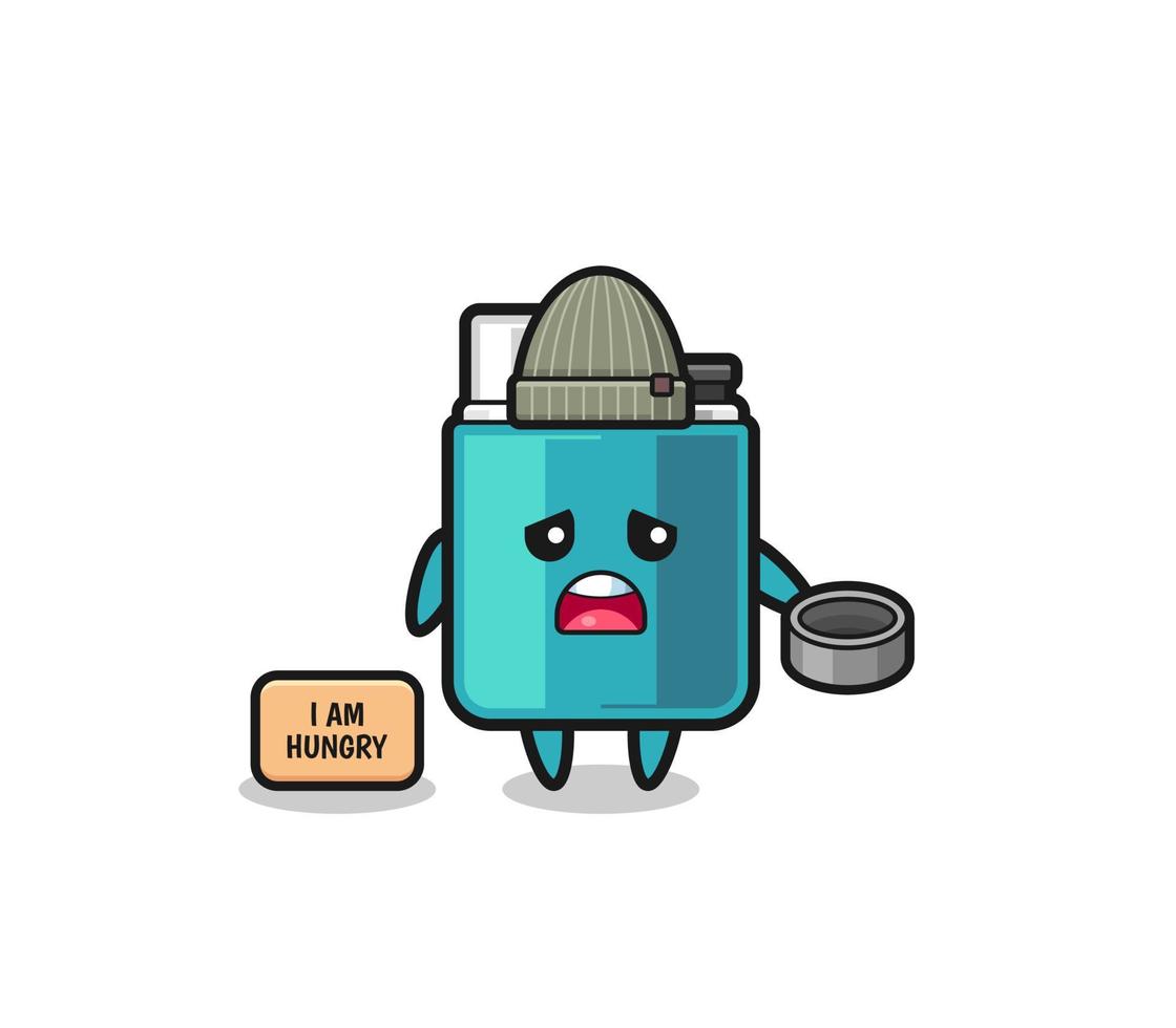 cute lighter beggar cartoon character vector