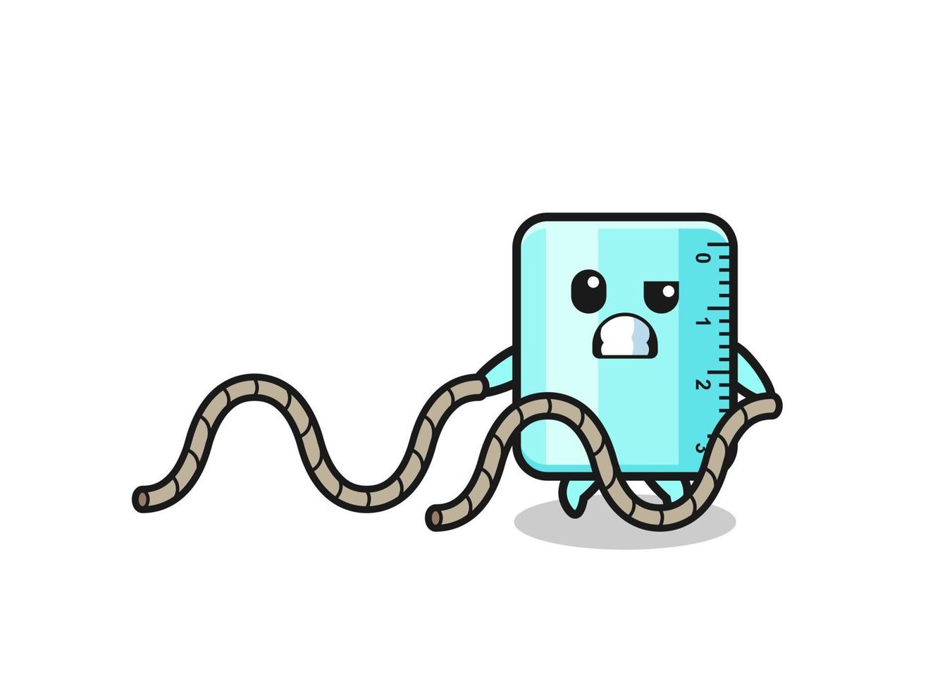 illustration of ruler doing battle rope workout vector