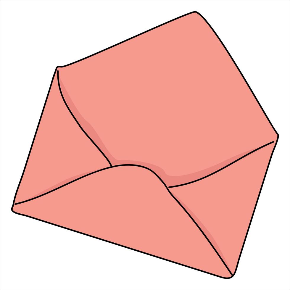 Opened pink envelope vector