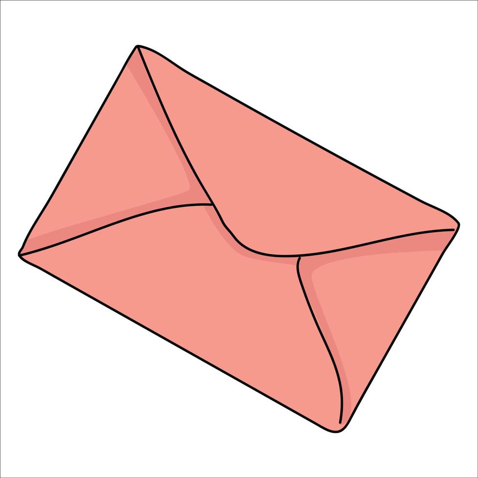 Closed pink envelope vector