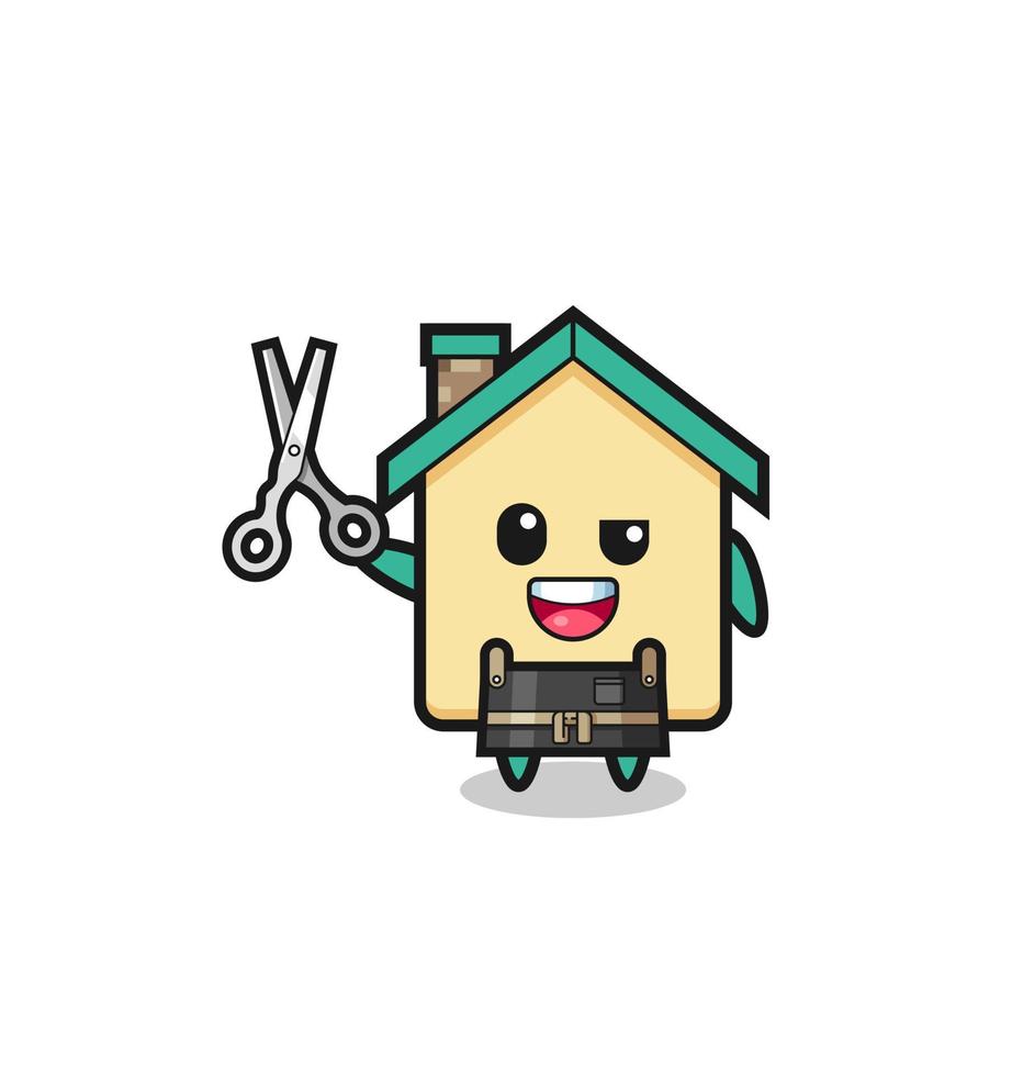 house character as barbershop mascot vector