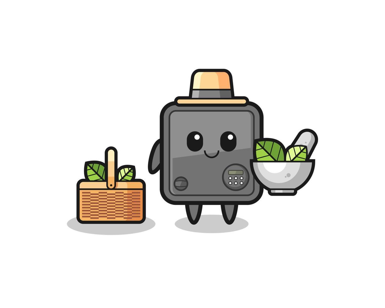 safe box herbalist cute cartoon vector