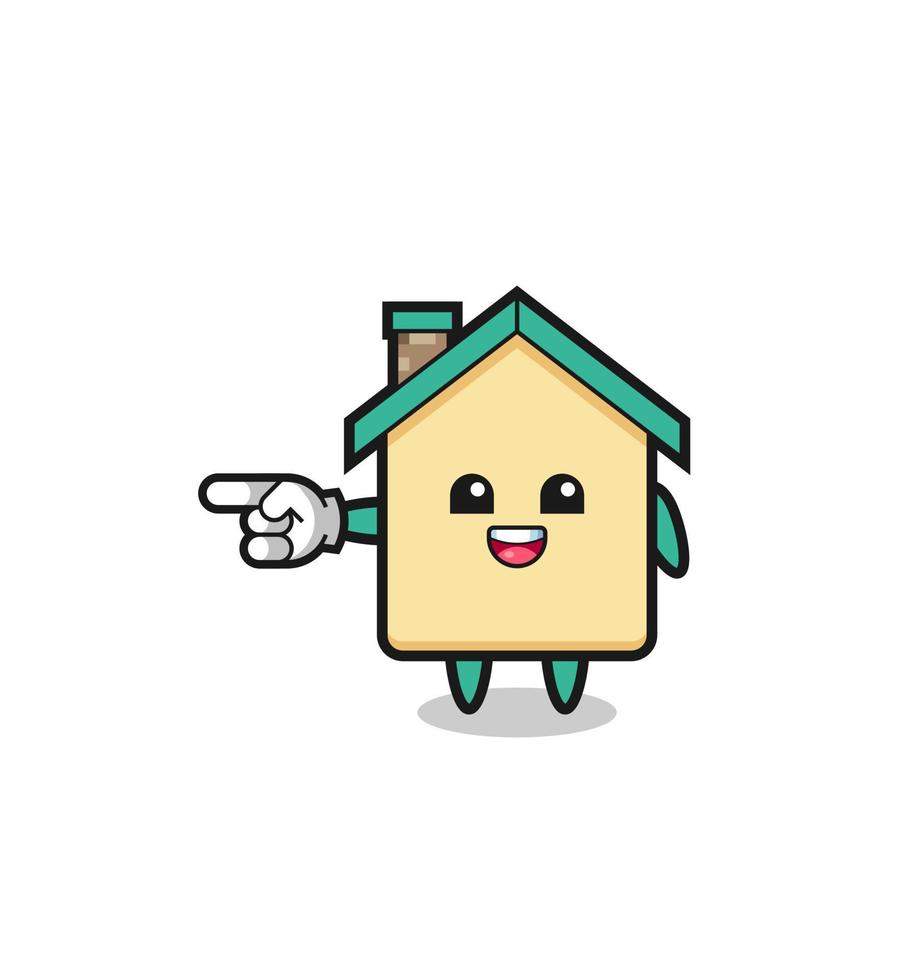 house cartoon with pointing left gesture vector
