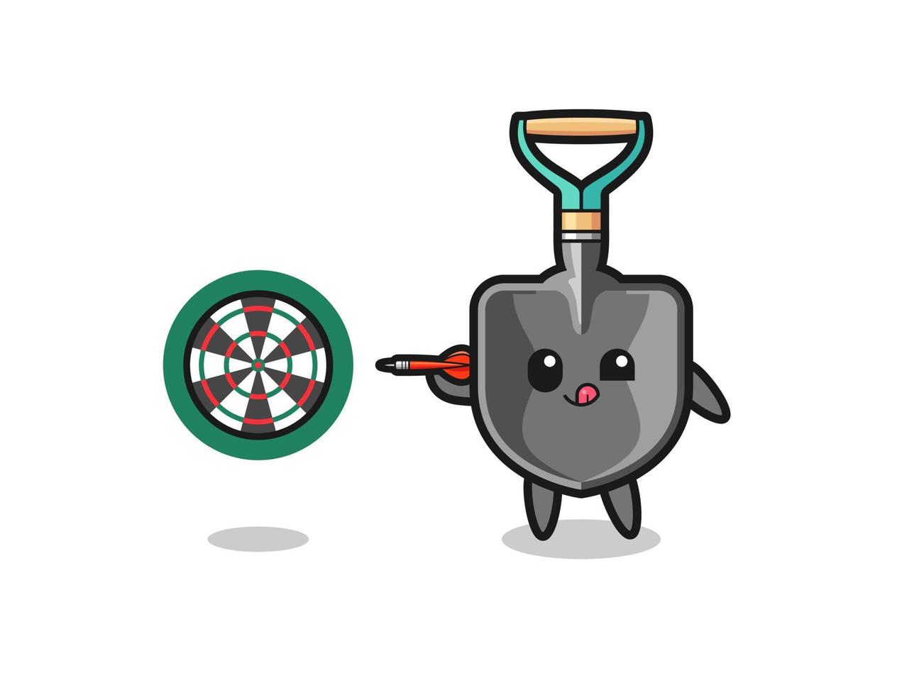 cute shovel is playing dart vector