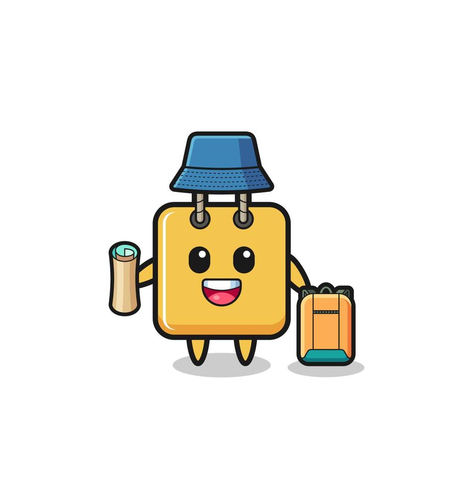 shopping bag mascot character as hiker vector