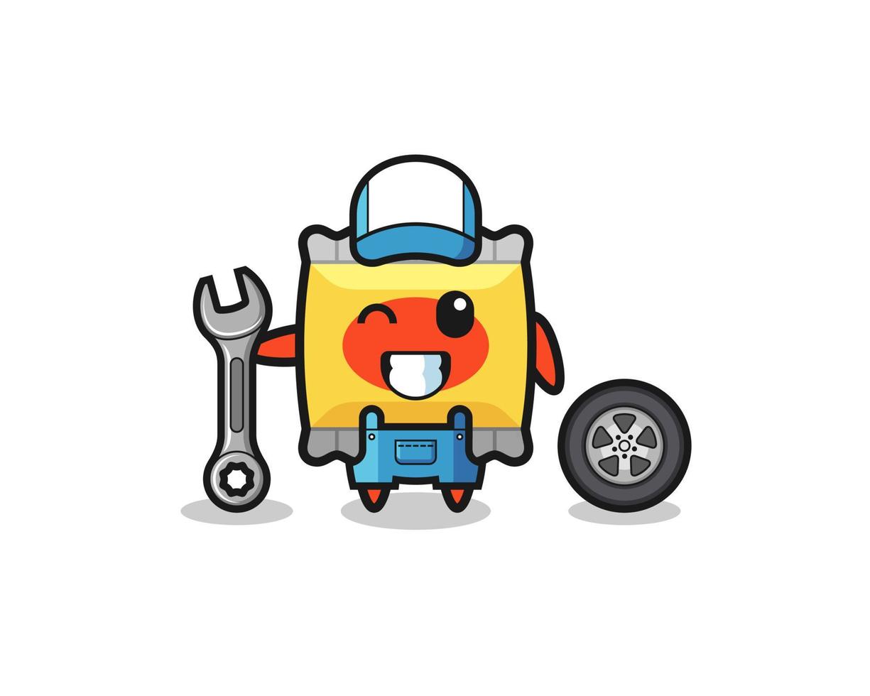 the snack character as a mechanic mascot vector