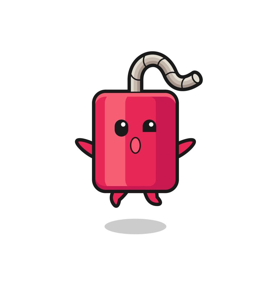 dynamite character is jumping gesture vector