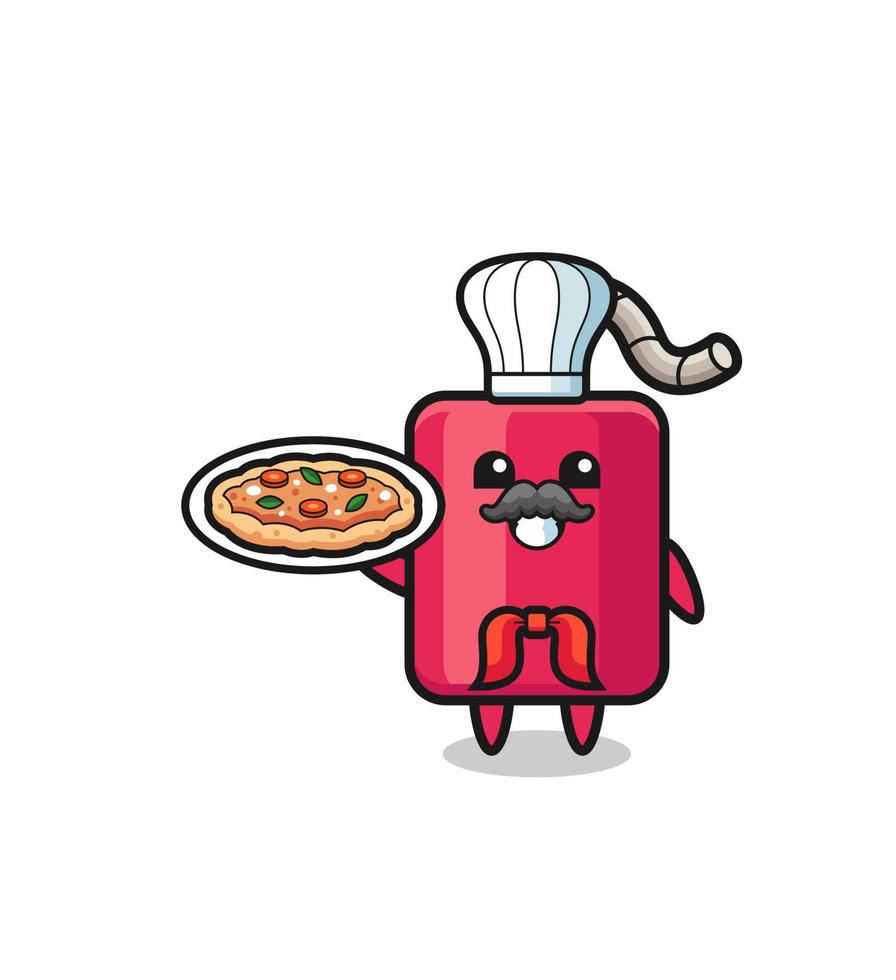 personaje de dinamita como mascota del chef italiano vector