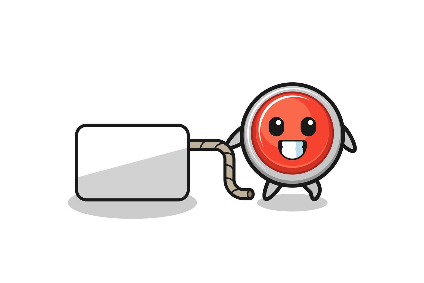 emergency panic button cartoon is pulling a banner vector