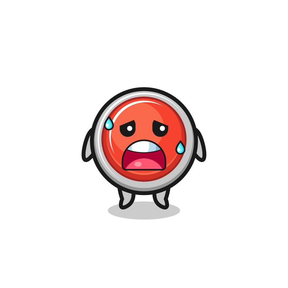 the fatigue cartoon of emergency panic button vector