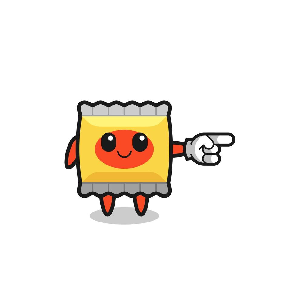snack mascot with pointing right gesture vector