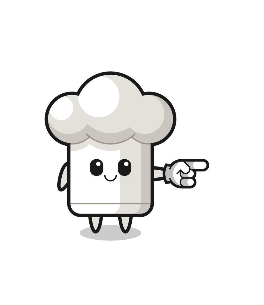 chef hat mascot with pointing right gesture vector