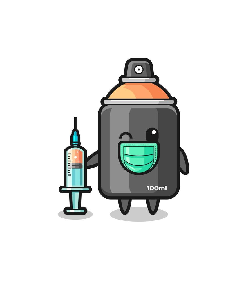 spray paint mascot as vaccinator vector