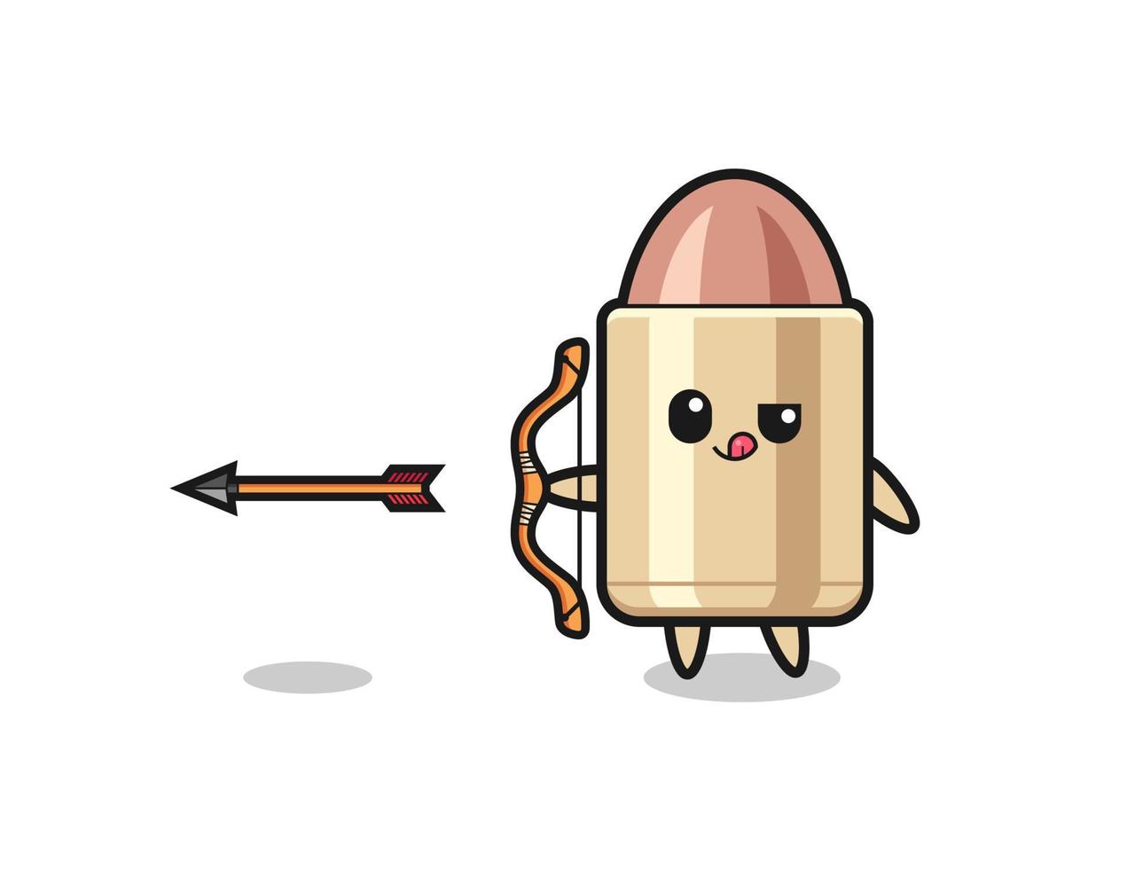 illustration of bullet character doing archery vector