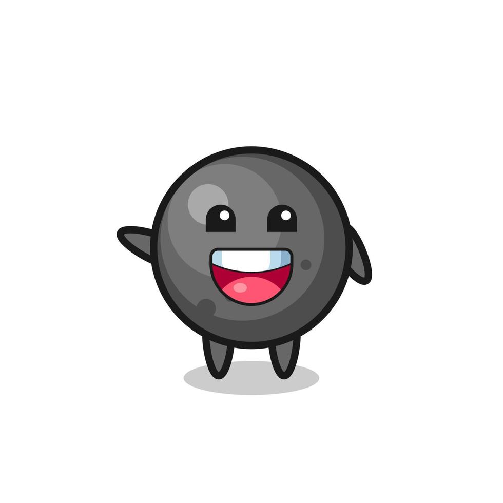 happy cannon ball cute mascot character vector