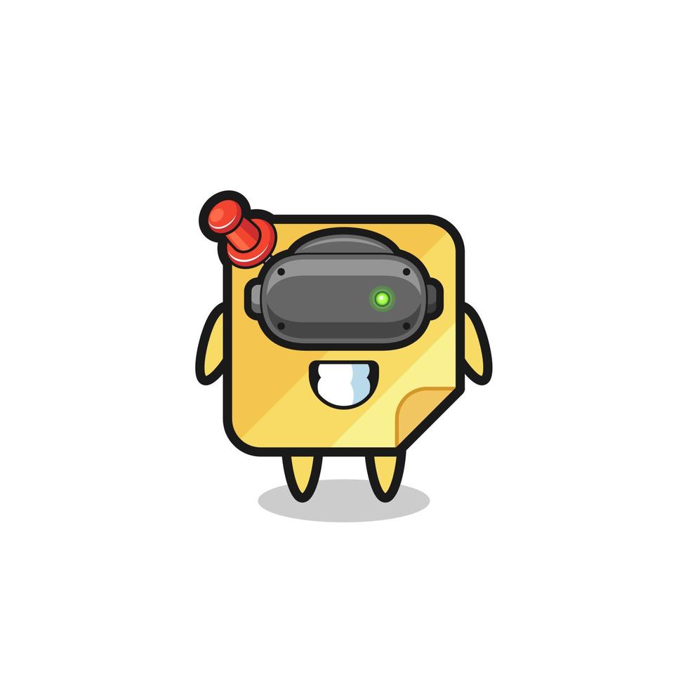 cute sticky notes using VR headset vector