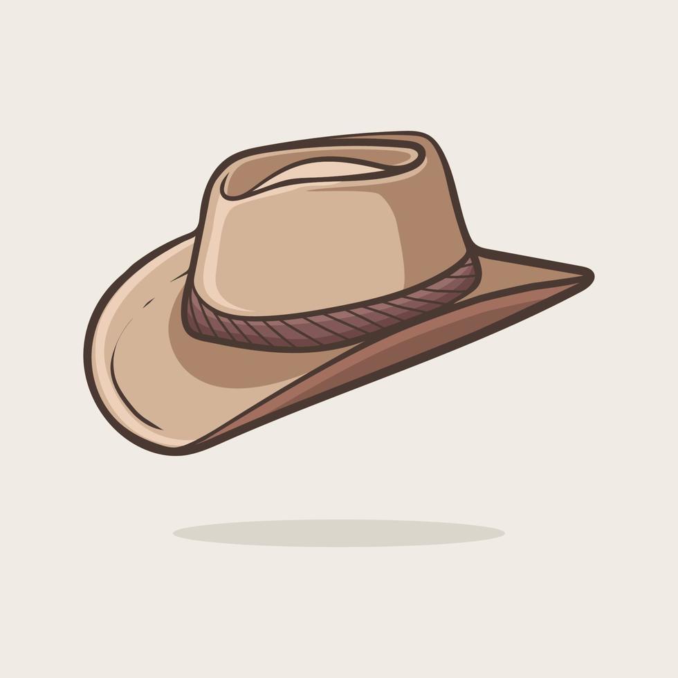 sombrero de vaquero de dibujos animados dibujados a mano. vector de estilo plano