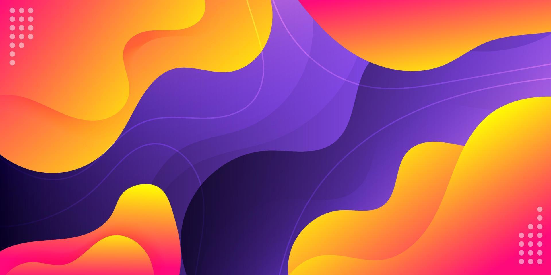 gradient orange and purple abstract fluid background vector