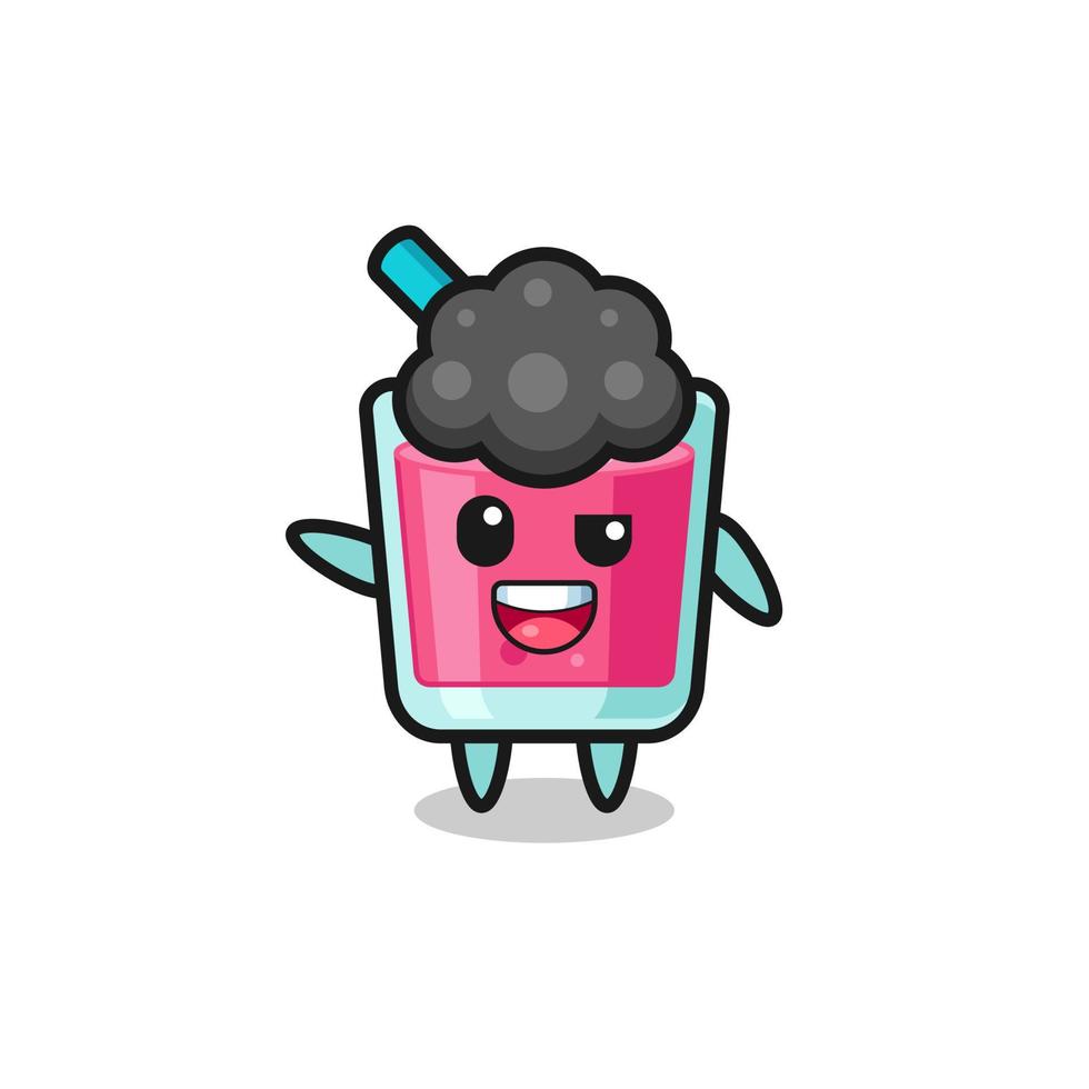 personaje de jugo de fresa como el chico afro vector