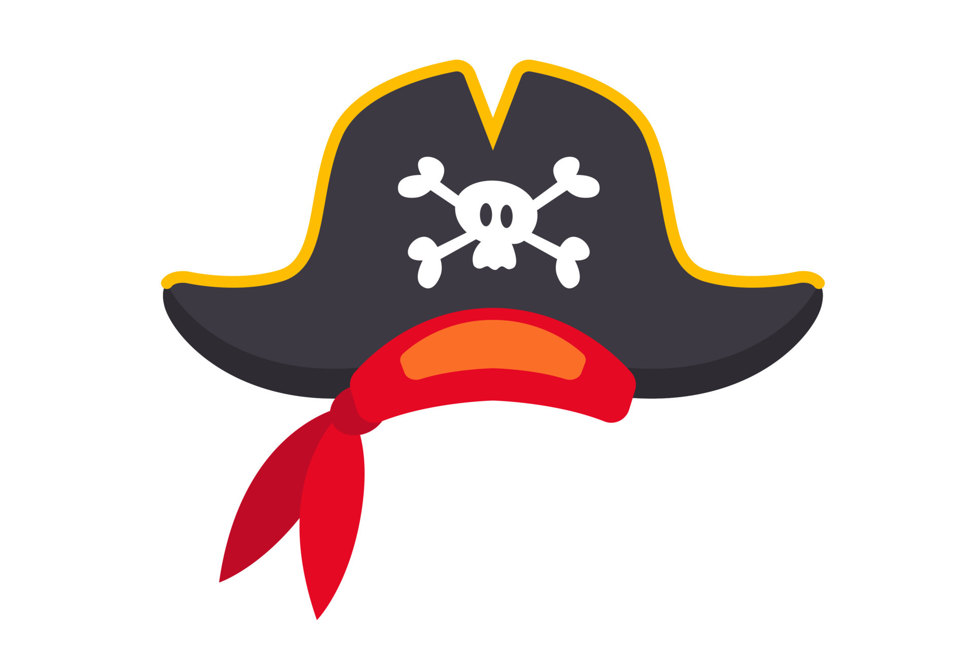 pirate headdress for masquerade. skull hat. flat vector illustration ...