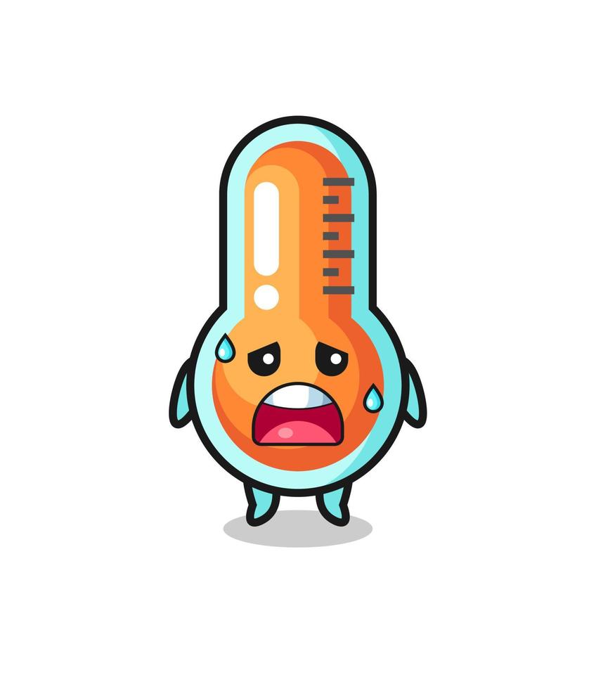 the fatigue cartoon of thermometer vector