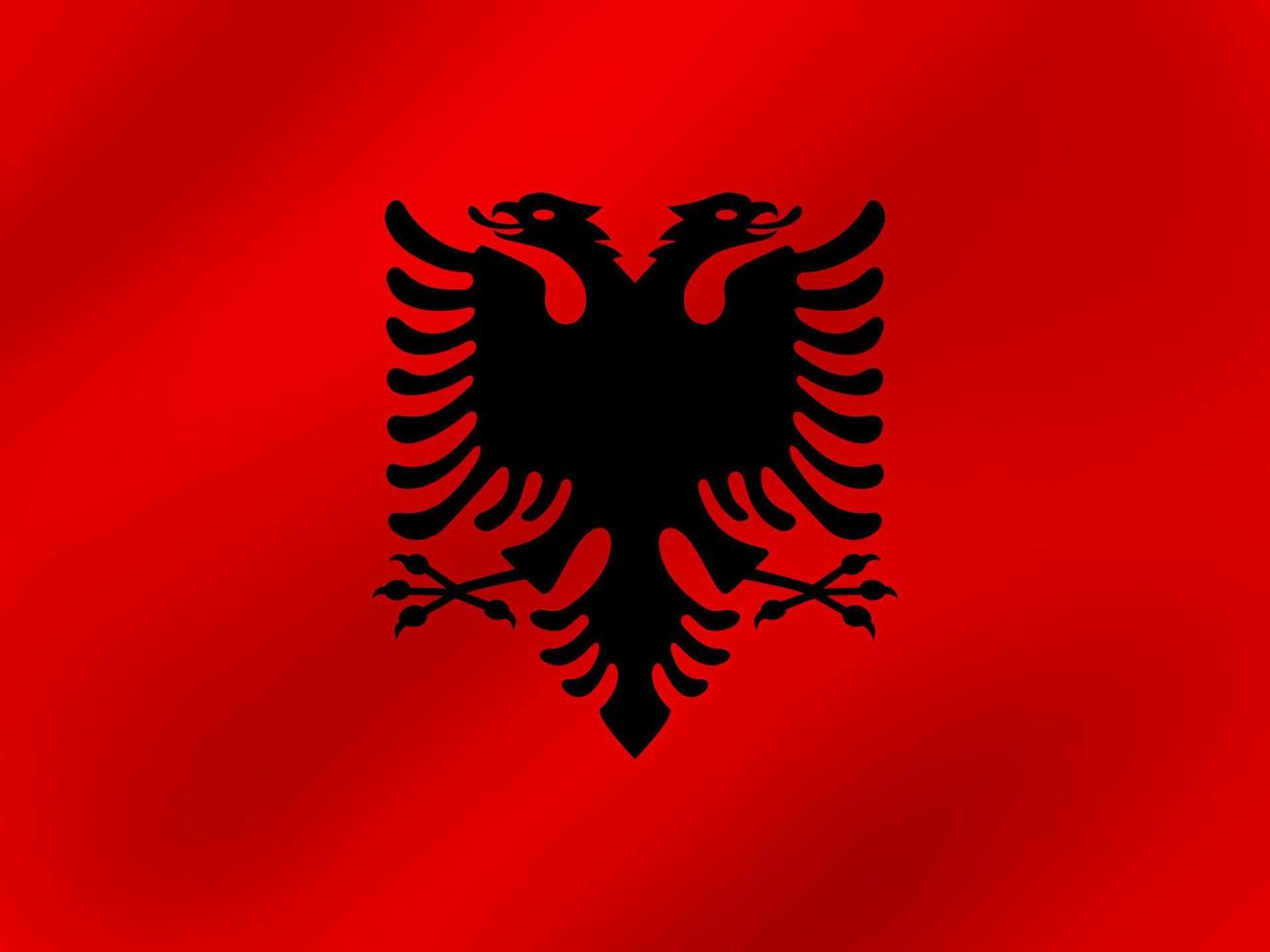 Vector Realistic Wavy Illustration Of Albania Flag Design