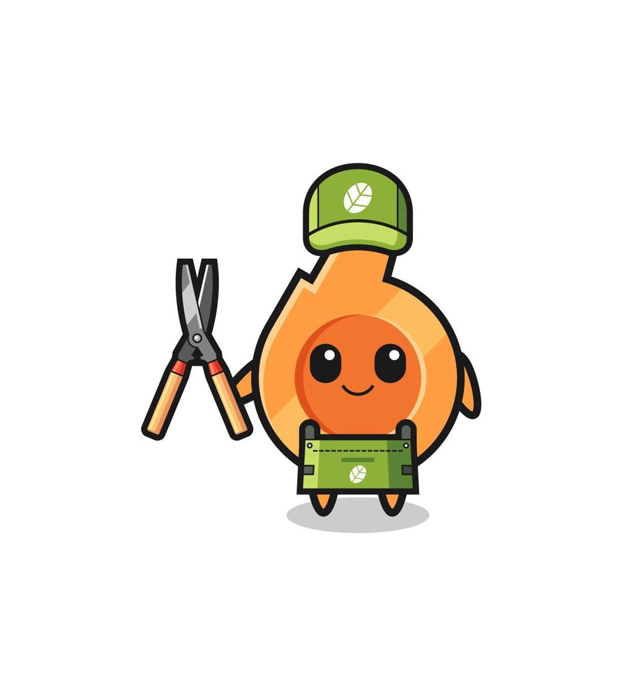 cute whistle as gardener mascot vector