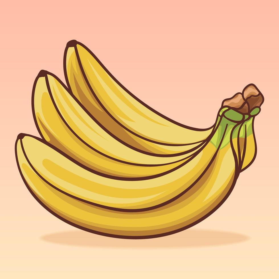 banana  cartoon icon illustration. flat cartoon style. food icon concept isolated. icon vector