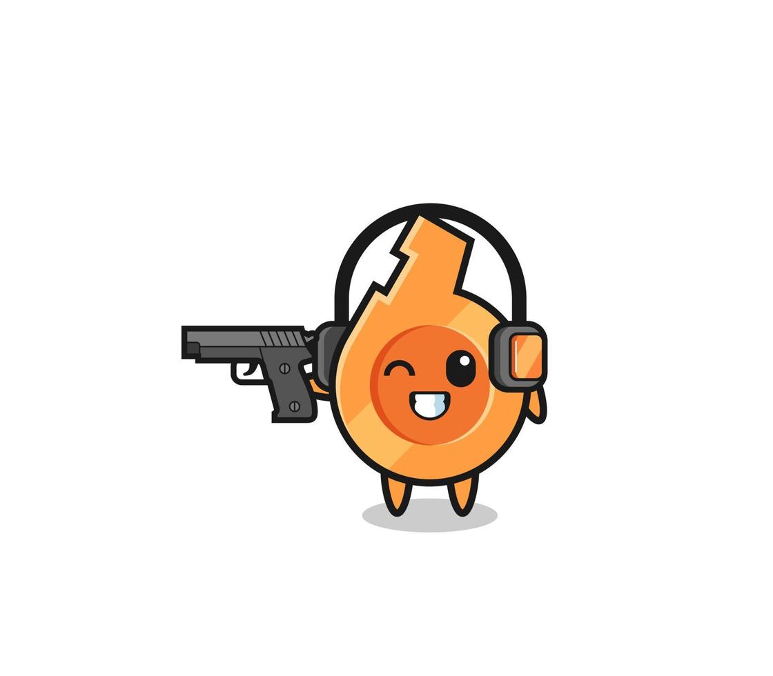 illustration of whistle cartoon doing shooting range vector