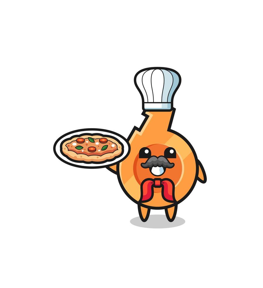 whistle character as Italian chef mascot vector