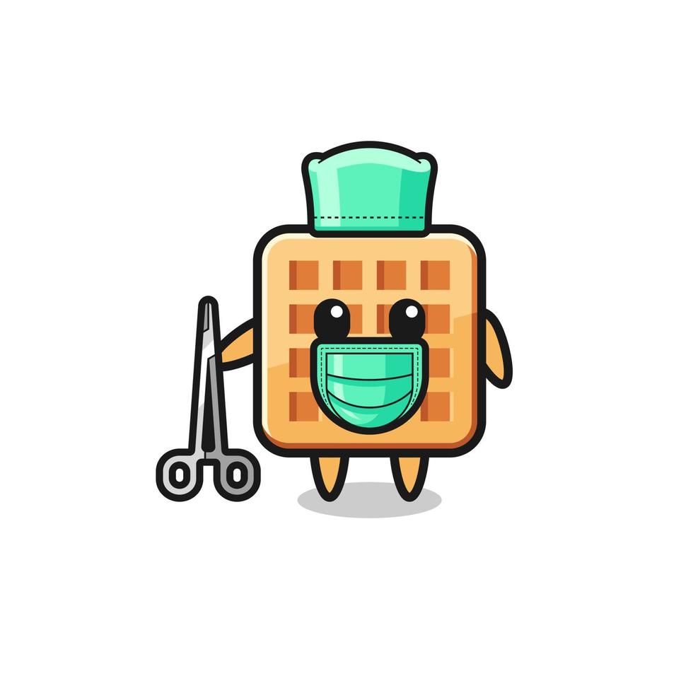 surgeon waffle mascot character vector
