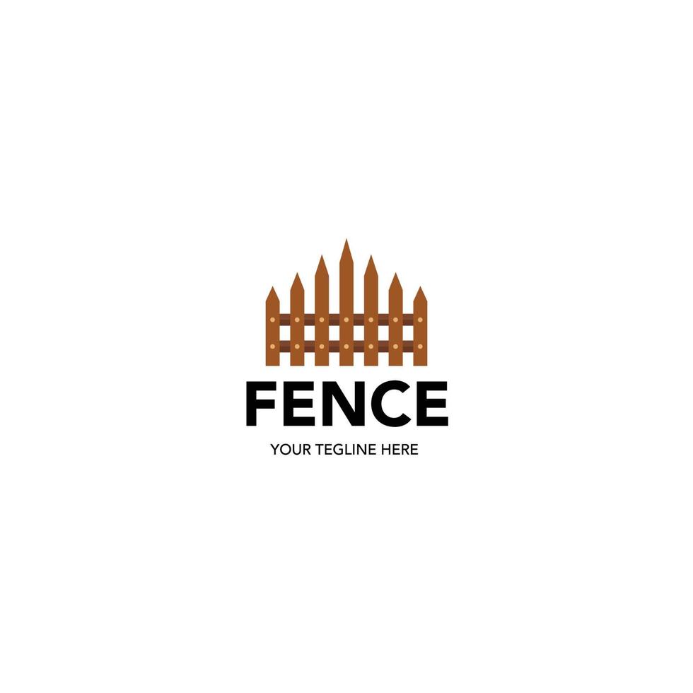 minimalist art line fence logo vector illustration design