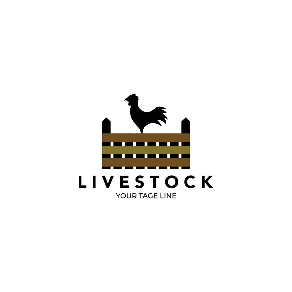diseño de ilustración de vector de logotipo minimalista de arte de línea de valla de pollo
