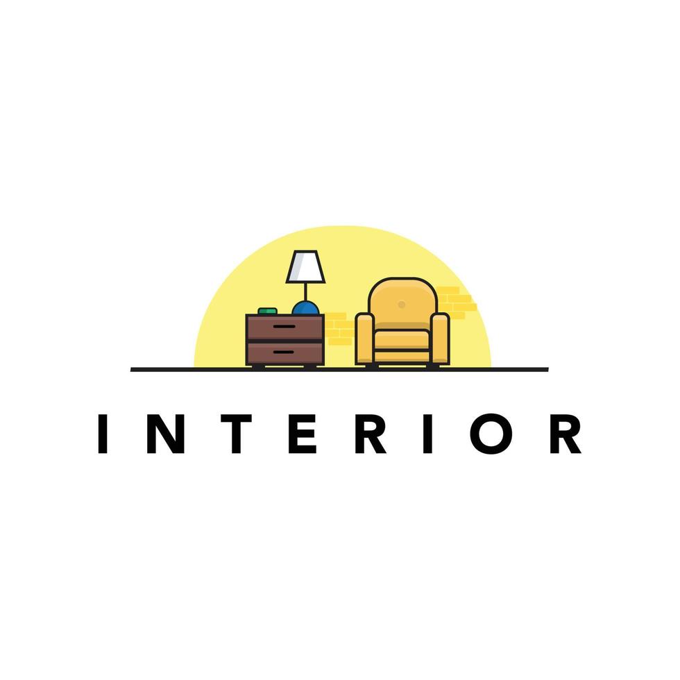 interior ilustración vector diseño logo minimalista arte