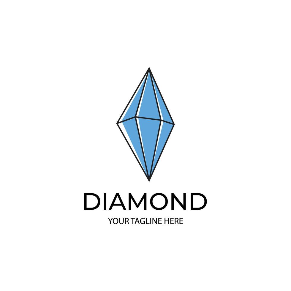 ilustración de logotipo de vector de piedra de diamante minimalista