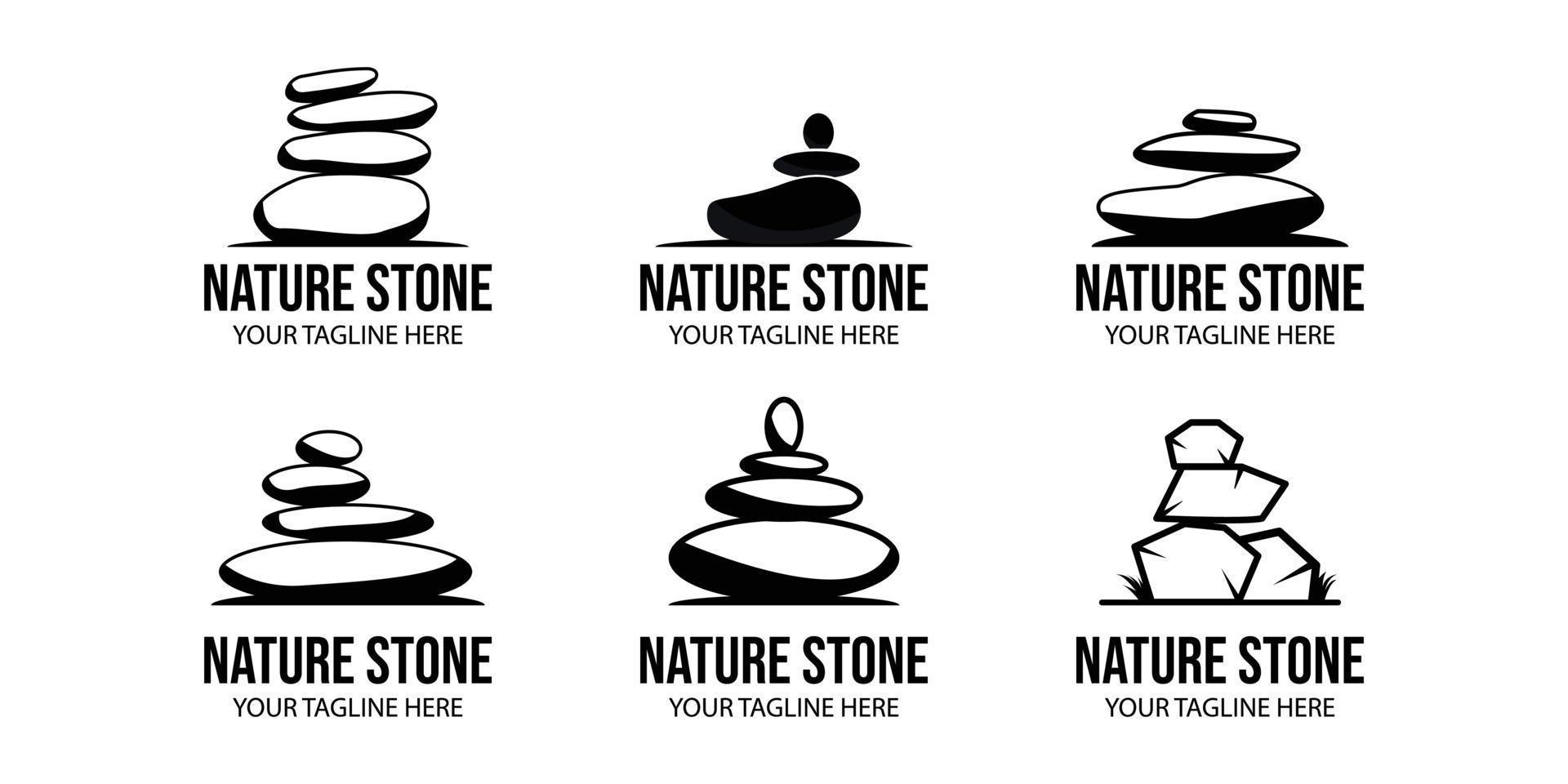 set stone logo icon line art minimalist illustration design creative vector