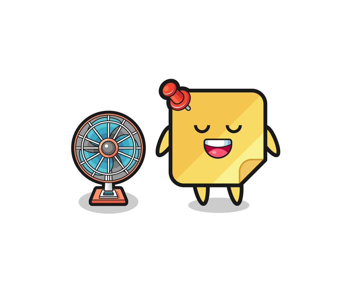 cute sticky notes is standing in front of the fan vector