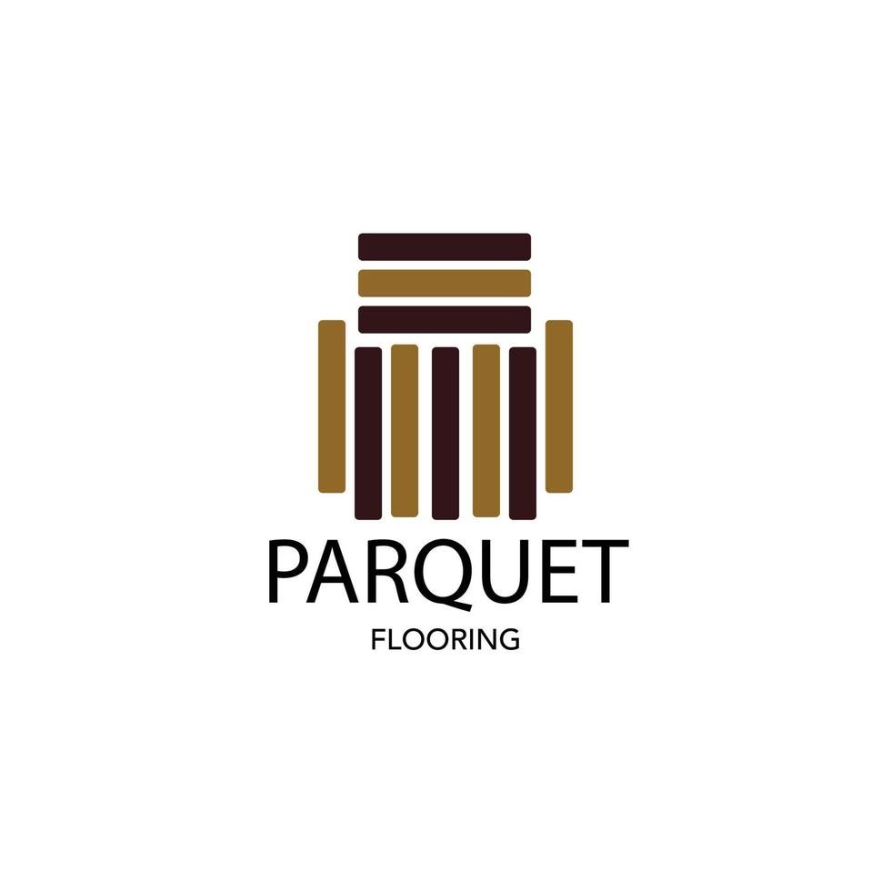 diseño de ilustración de vector de logotipo de suelo minimalista de arte de parquet de línea